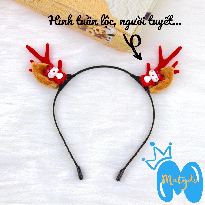 Bờm cài tóc Noel cho bé gái MATYDO băng đô cài tóc công chúa xinh xắn dễ thương phong cách Hàn Quốc phụ kiện tóc