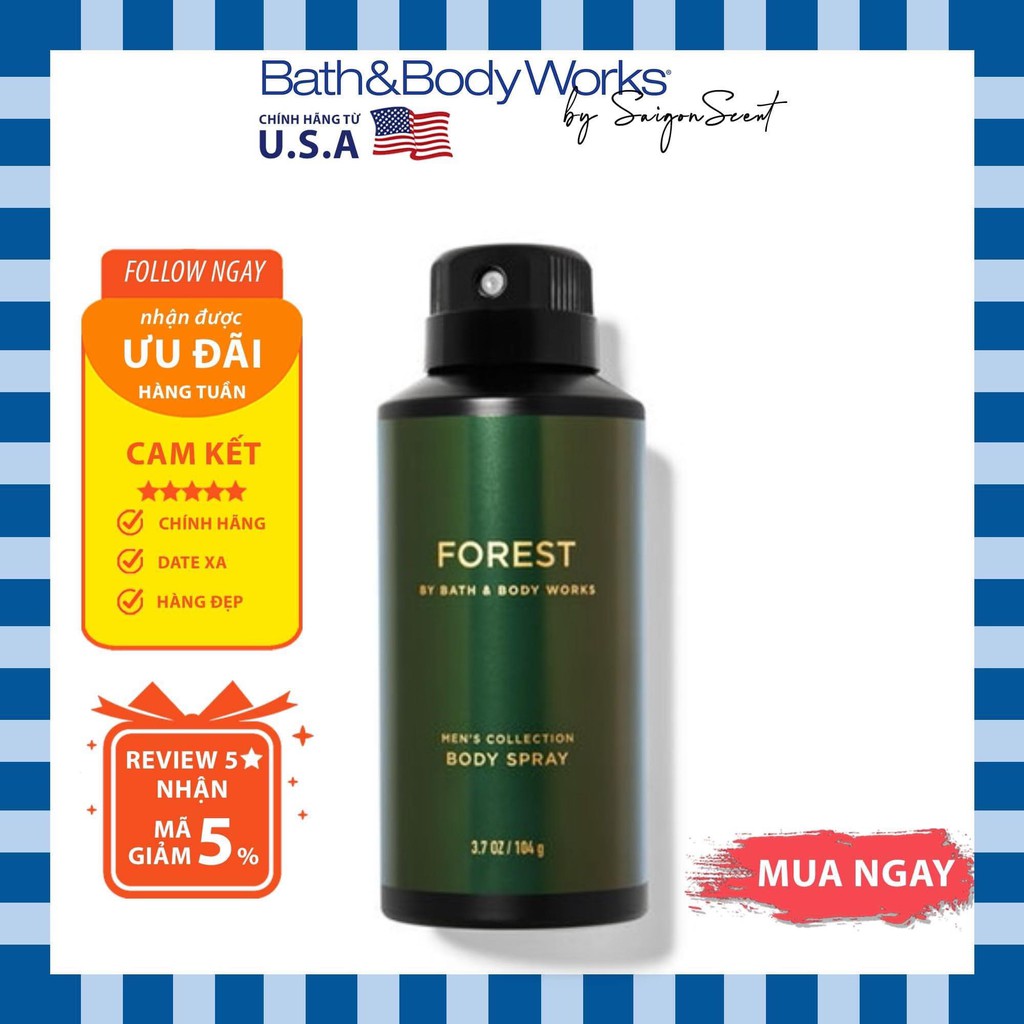 Xịt thơm cho nam Bath and Body Works for men Forest (104g)