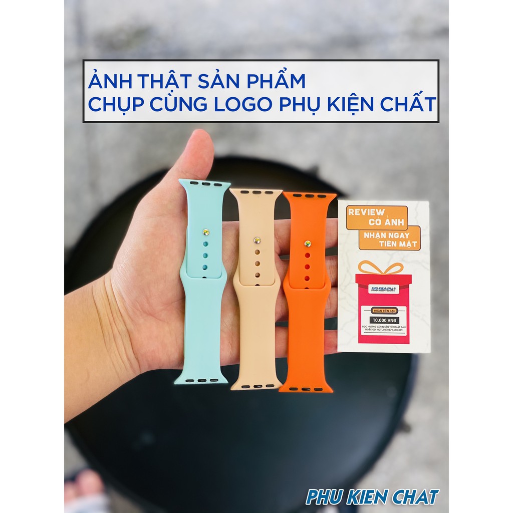 Dây Apple Watch cao su chống bẩn siêu mềm cho đồng hồ thông minh Series 1/2/3/4/5/6 T500, WATCH 6, W26, W46, U78Plus