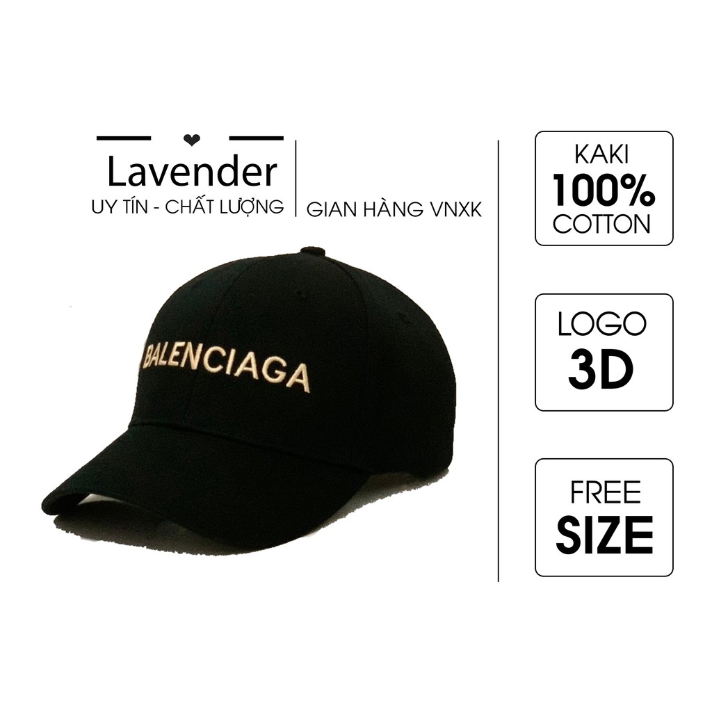 [Mã 11FASHIONSALE1 giảm 10K đơn 50K] Nón kết Mũ lưỡi trai Balen logo thêu vàng Free Size Full hộp