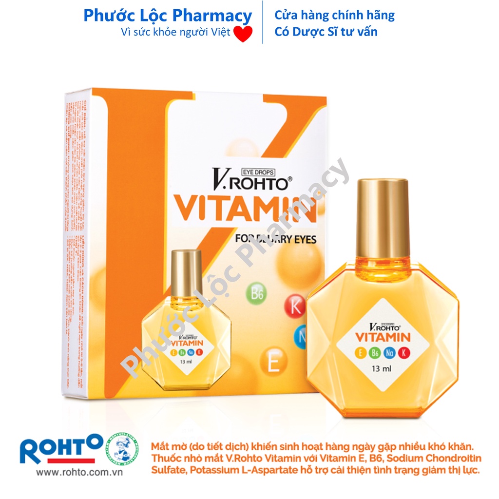 V Rohto Vitamin / Nhỏ mắt V rohto vàng bổ sung Vitamin cho mắt