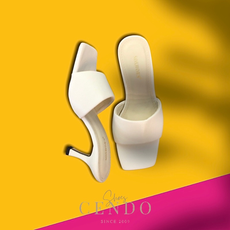 Guốc mũi vuông gót nhọn 7cm