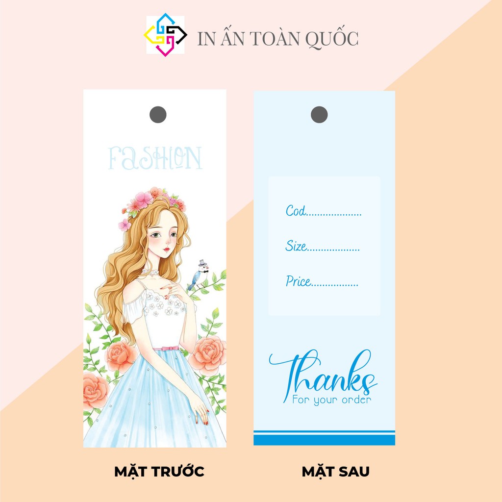 NHÃN MÁC TAG QUẦN ÁO giúp nâng cao thương hiệu quần áo - Giấy bìa cứng sang trọng 100 cái mẫu 09