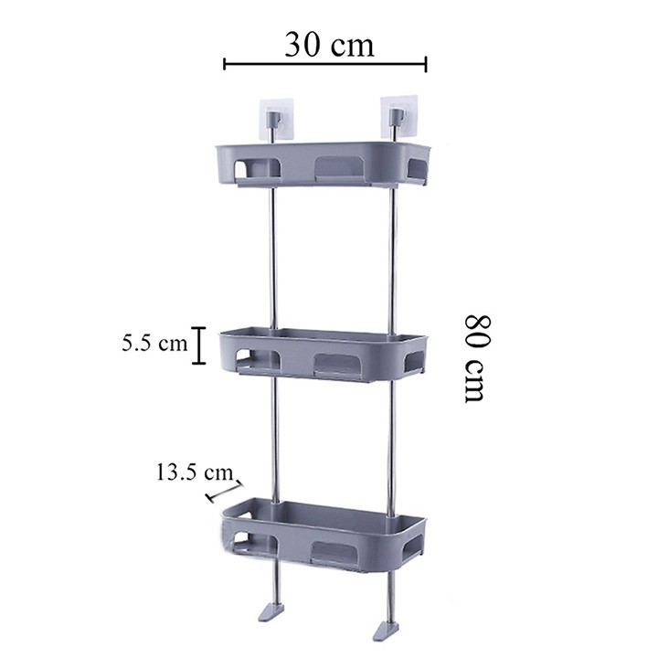 Kệ 2 tầng- 3 tầng nhà tắm nhà bếp dán tường tiết kiệm không gian