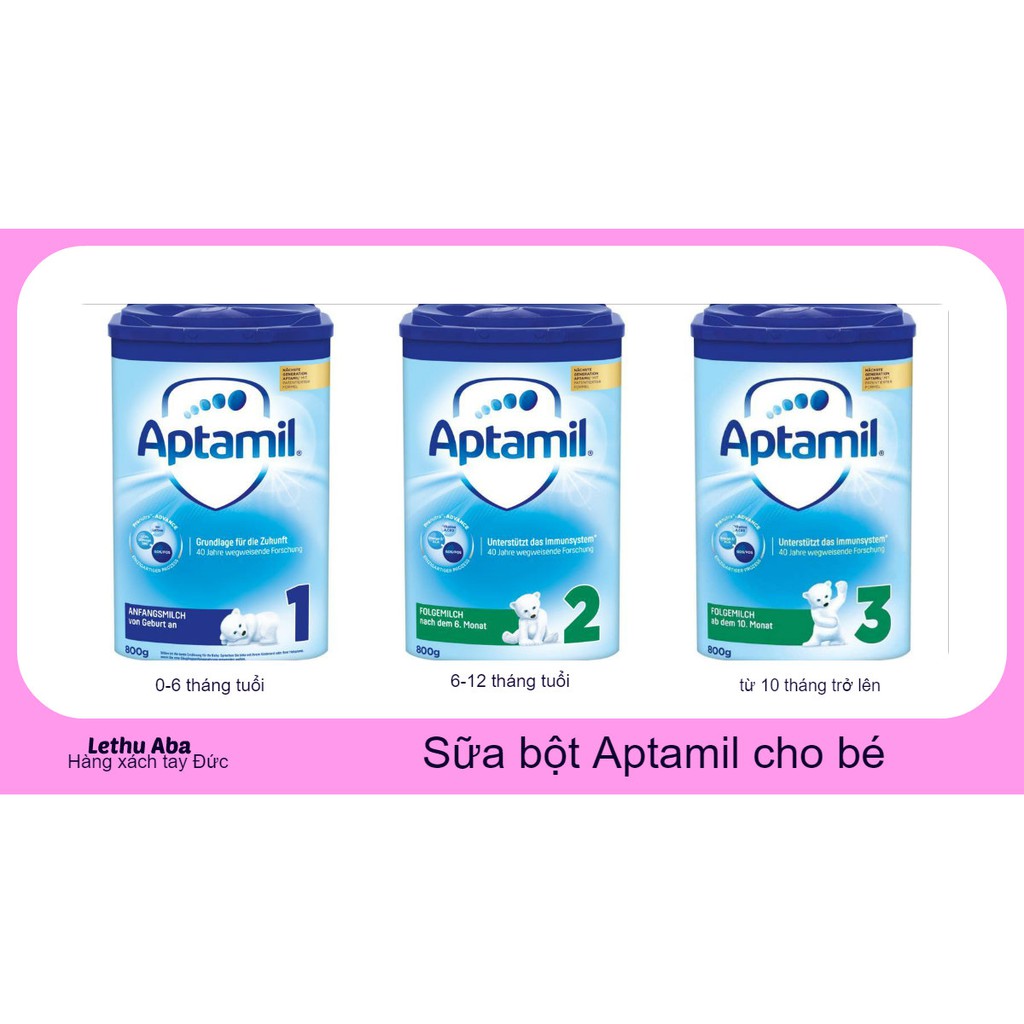 Sữa Aptamil nội địa Đức Pronutra đủ số 1,2,3 800g mẫu mới nhất