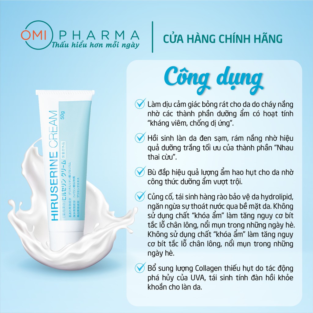 Dưỡng Ẩm Sâu Trắng Da Mờ Thâm Nám Hiruserine Nhật Bản 100g&amp; 50g