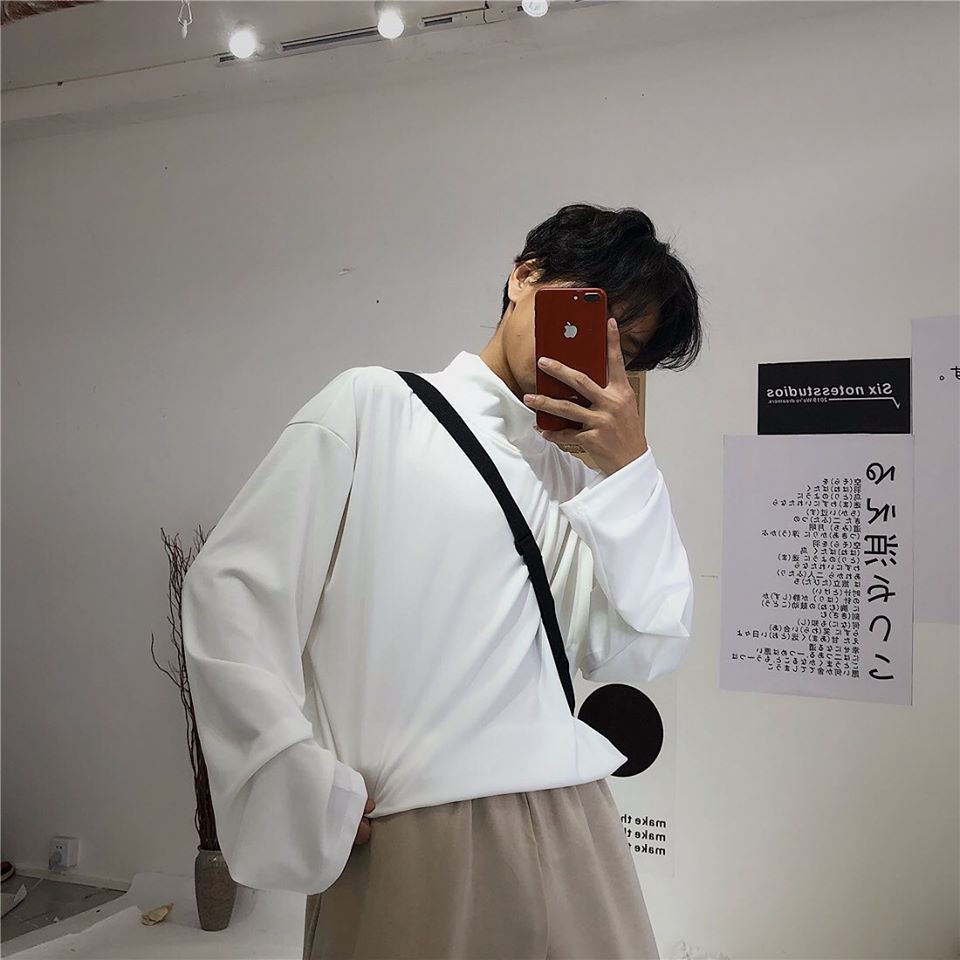 Áo Cổ Cao Vải Thun unisex
