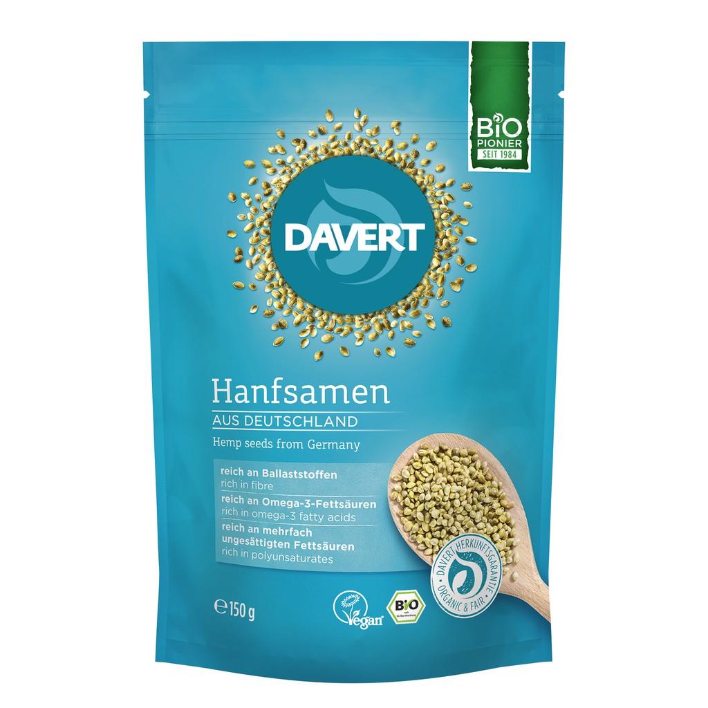 Hạt gai hữu cơ ăn liền Davert 150g