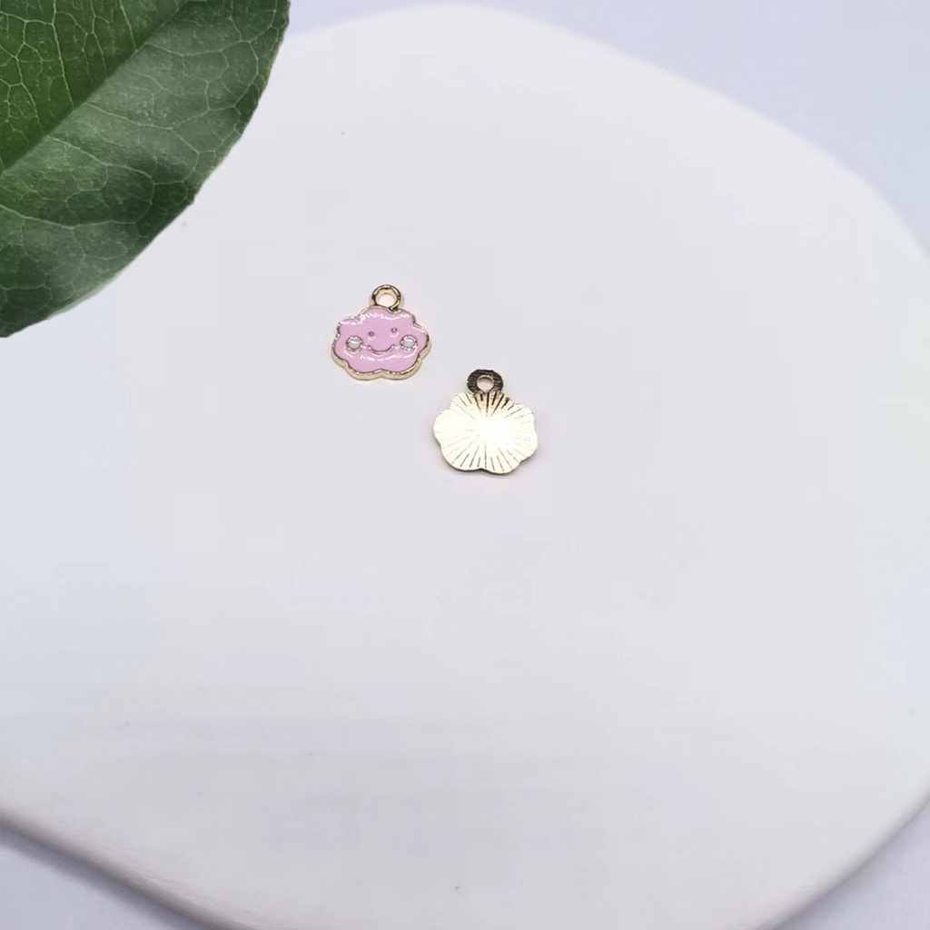 Bộ 10 Mặt Dây Chuyền Hợp Kim Tráng Men Hình Đám Mây Mặt Cười