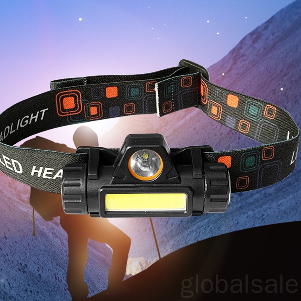 Đèn pin đeo đầu 5W có thể điều chỉnh 90 độ hỗ trợ sạc lại tiện dụng