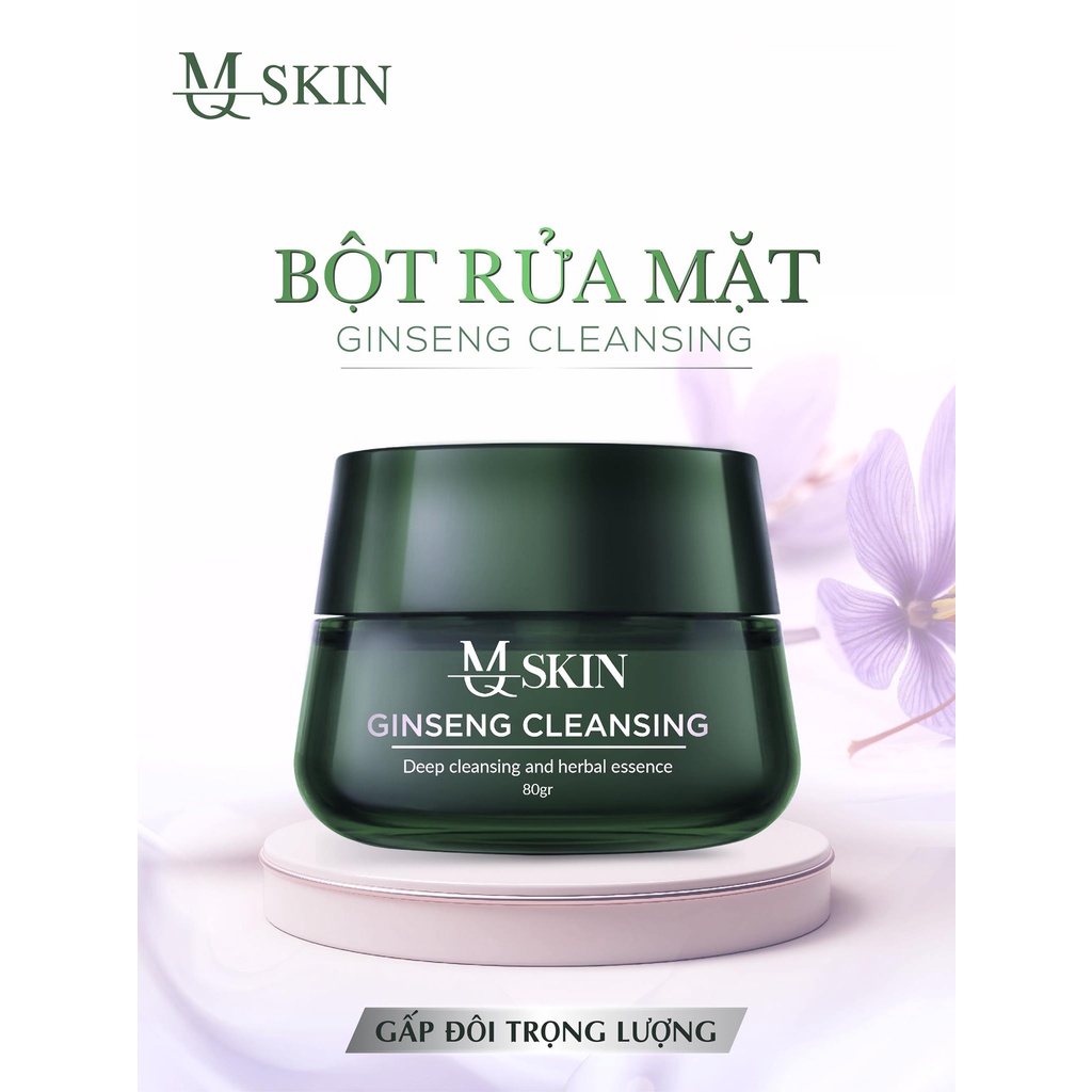 Bộ Serum nhân sâm &amp; Bột rửa mặt nhân sâm xóa thâm, nám se khít chân lông, da không đều màu - Beauty at home