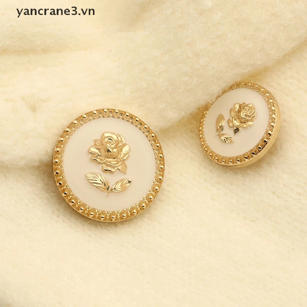 Bộ 6 nút áo khoác cardigan thêu hoa hồng bằng kim loại 3.vn}