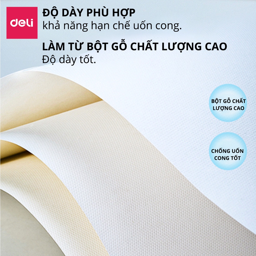 Giấy vẽ chuyên dụng Deli - Gouache - Định lượng 8k 160gsm/180gsm 1 tệp/ 20 tờ- 73615 / 73617