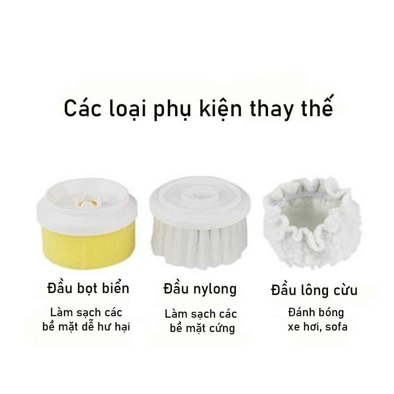 [HOT] Máy cọ rửa cầm tay đa năng Magic Brush, Bàn chải vệ sinh bếp, nhà tắm, đánh giày - Tặng 3 đầu thay thế tiện dụng