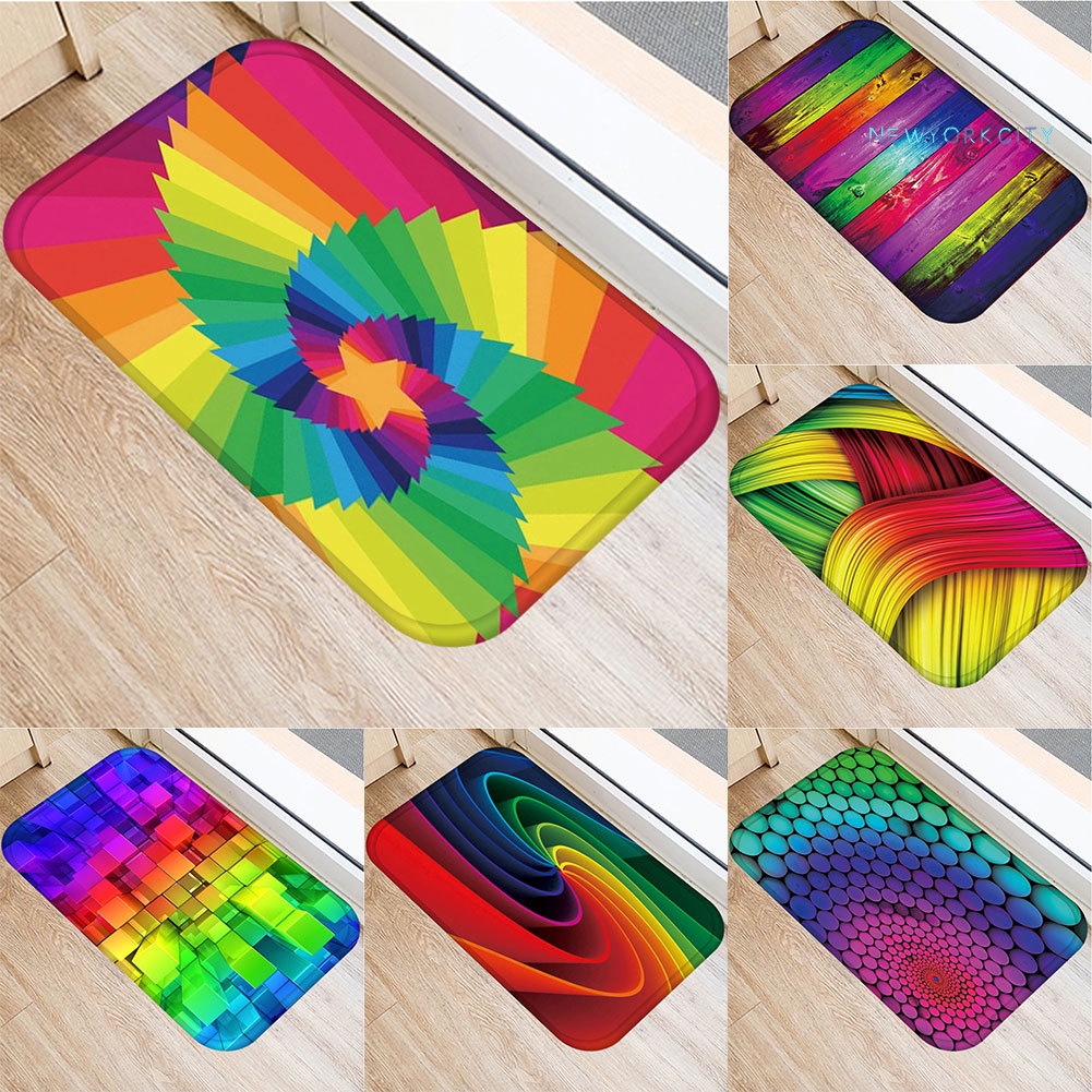 Thảm lót cửa chùi chân Chống Trượt Màu Sắc Tương Phản Cho Phòng Khách / Phòng Tắm