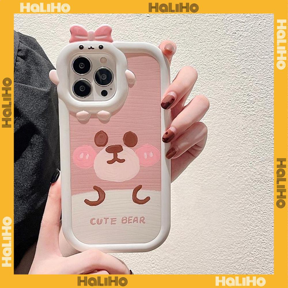 iPhone Case Silicone Soft Case Clear Case Airbag Shockproof Protection Camera Shiny Feel Bear Cartoon Cute Compatible For iPhone 11 Pro Max 13 Pro Max 12 Pro Max 7Plus xr XS Max