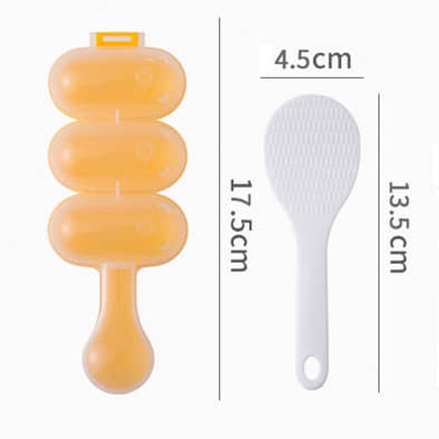 Khuôn lắc cơm viên tròn kèm thìa, lắc cơm tạo hình cho bé ăn dặm