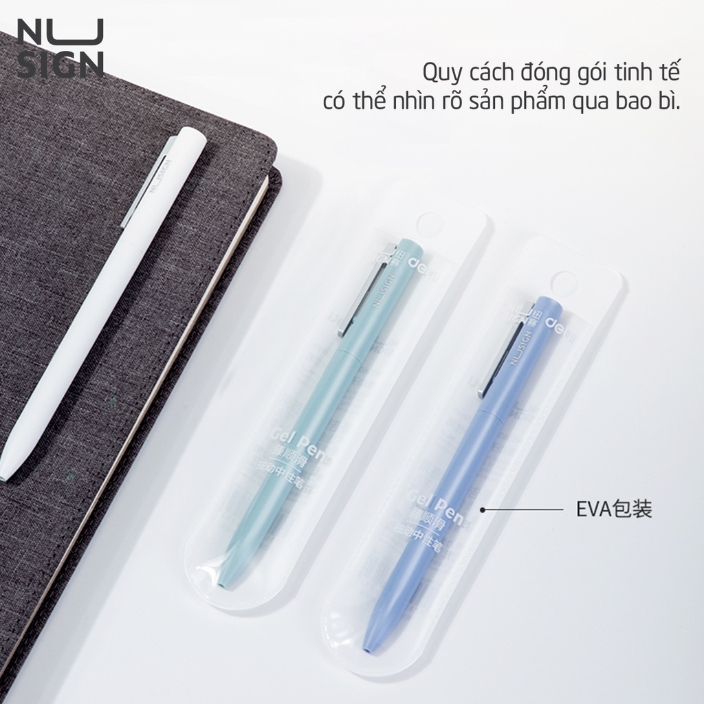 Bút gel ký Nusign 0.5mm mực Đen - Chất lượng mực cao cấp, nét viết trơn tru - NS560