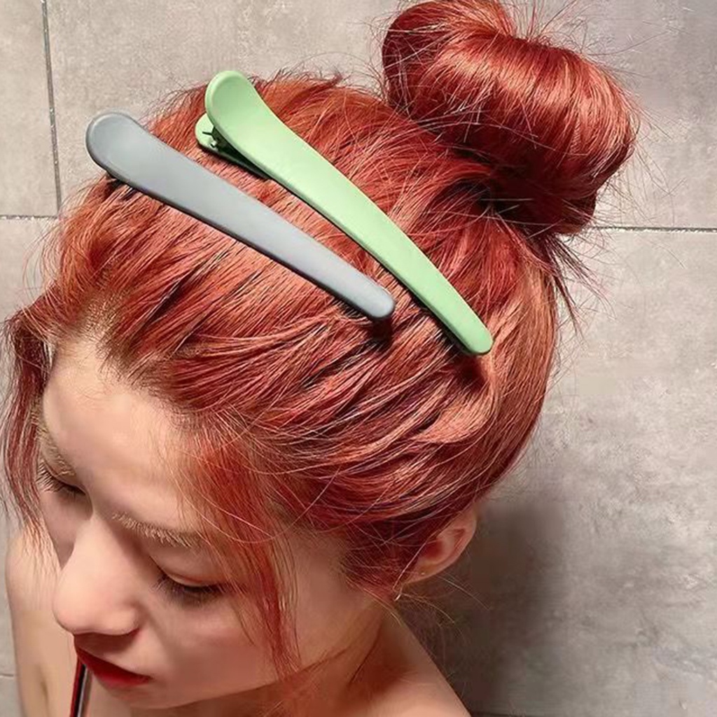 Kẹp Tóc Màu Trơn Chống Trượt Trọng Lượng Nhẹ Dùng Tạo Kiểu Tóc Tiện Dụng