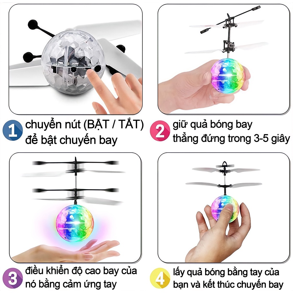 Máy bay trực thanh quả cầu pha lê có thể phát sáng bé siêu thích thú
