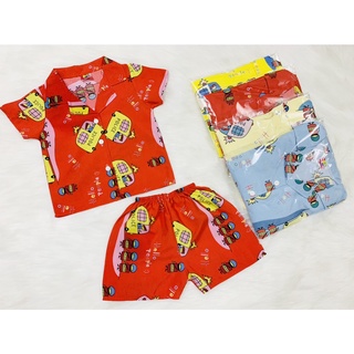 Bộ Lụa Pijama Tay Ngắn Bé Trai (8-14kg) (giao màu ngẫu nhiên)