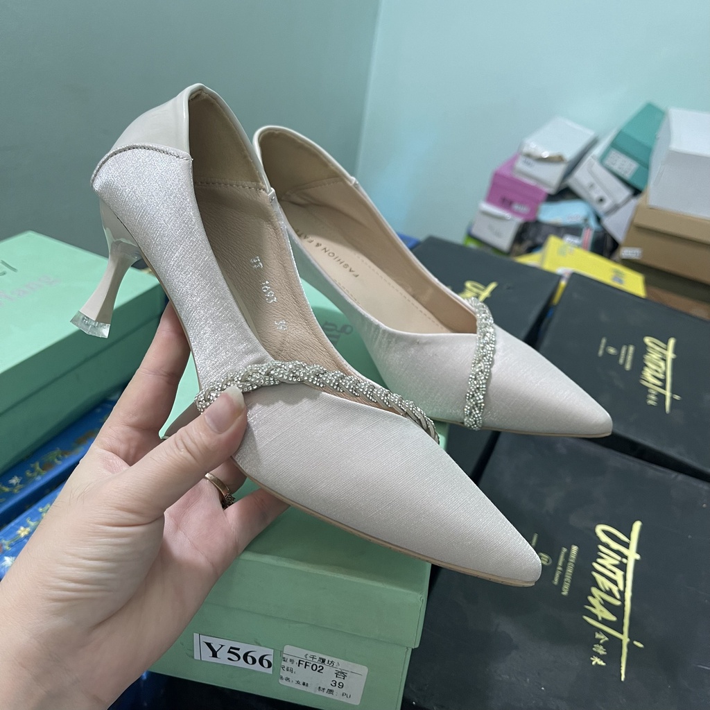 giày cao gót khảm đá sang chảnh 1693