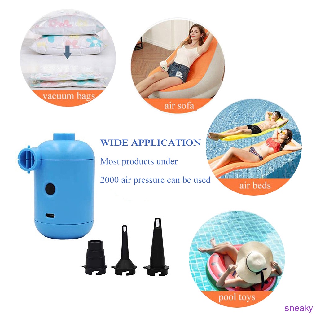 Bộ Máy Bơm Phao Bơi 2 Trong 1 Bằng Nhựa Cổng Usb Kích Thước Nhỏ Gọn Tiện Dụng