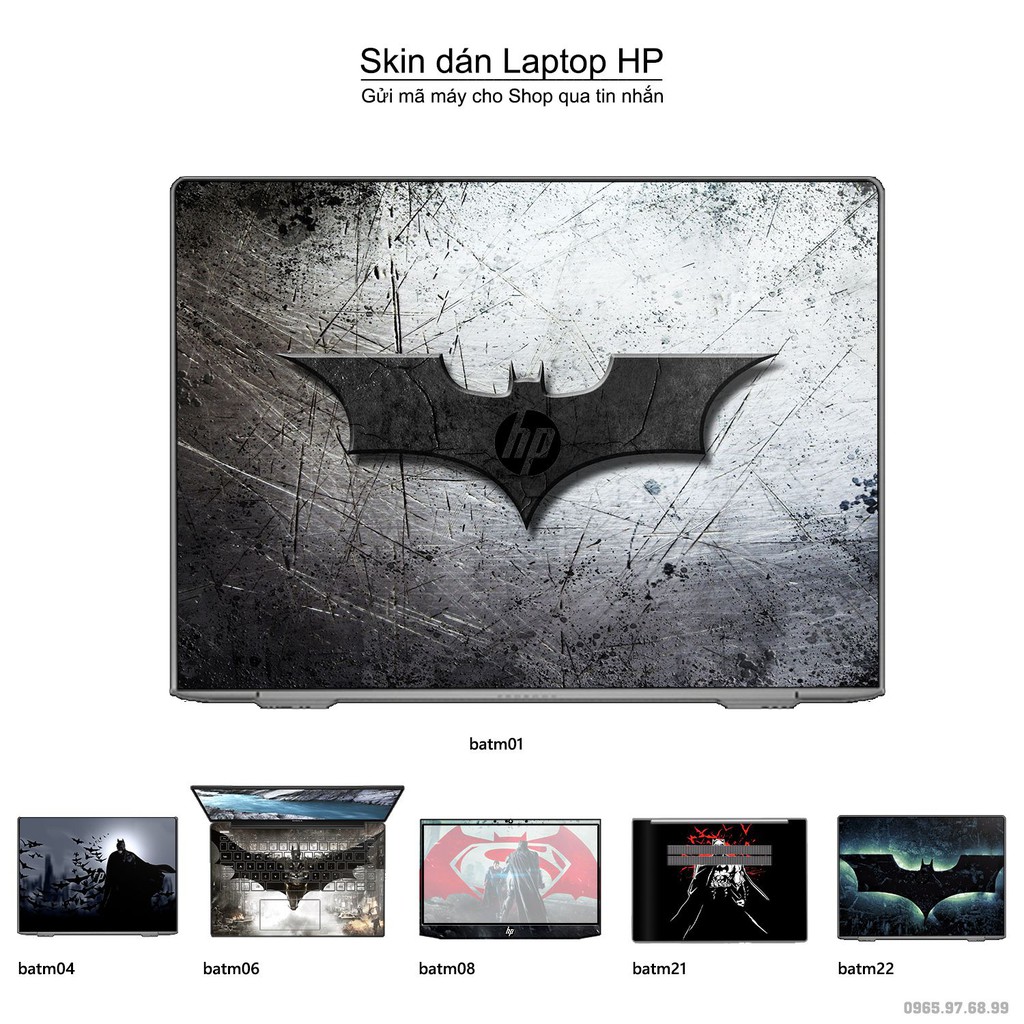 Skin dán Laptop HP in hình Người dơi (inbox mã máy cho Shop)