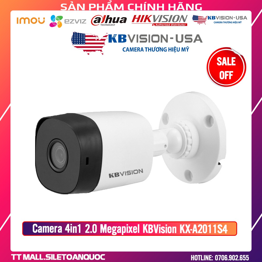 Camera 4 in 1 hồng ngoại 2.0 Megapixel KBVISION KX-A2011S4