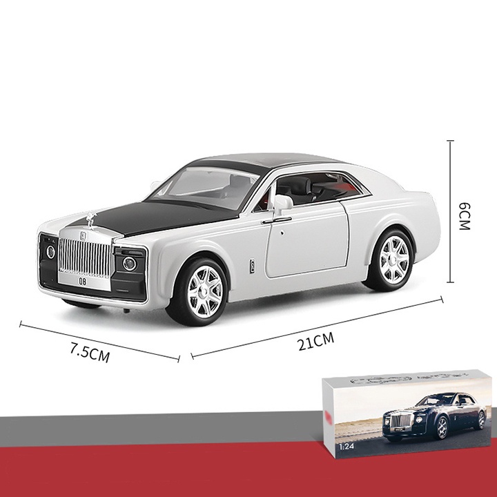 Mô Hình Xe Ô Tô Rolls Royce Phantom. Phiên Bản Đặc Biệt. Tỉ lệ 1:24 bằng hợp kim. Có bánh đà