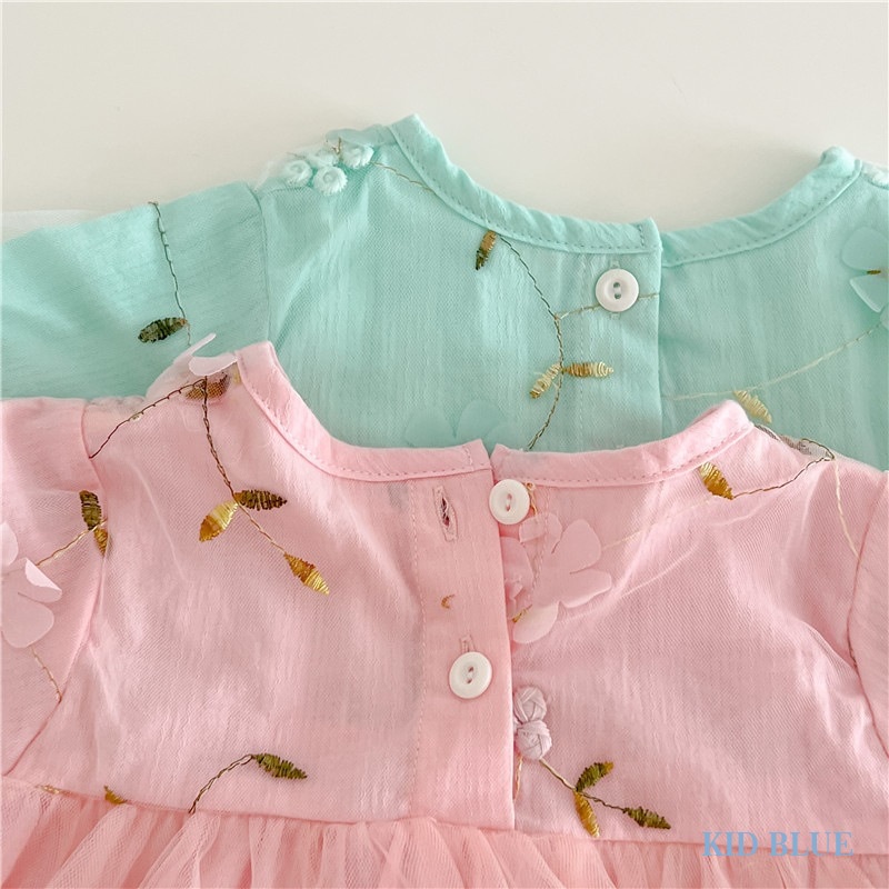 Bộ Áo Liền Quần Tam Giác Vải Mềm Thêu Họa Tiết Thổ Cẩm Dễ Thương Cho Bé Gái