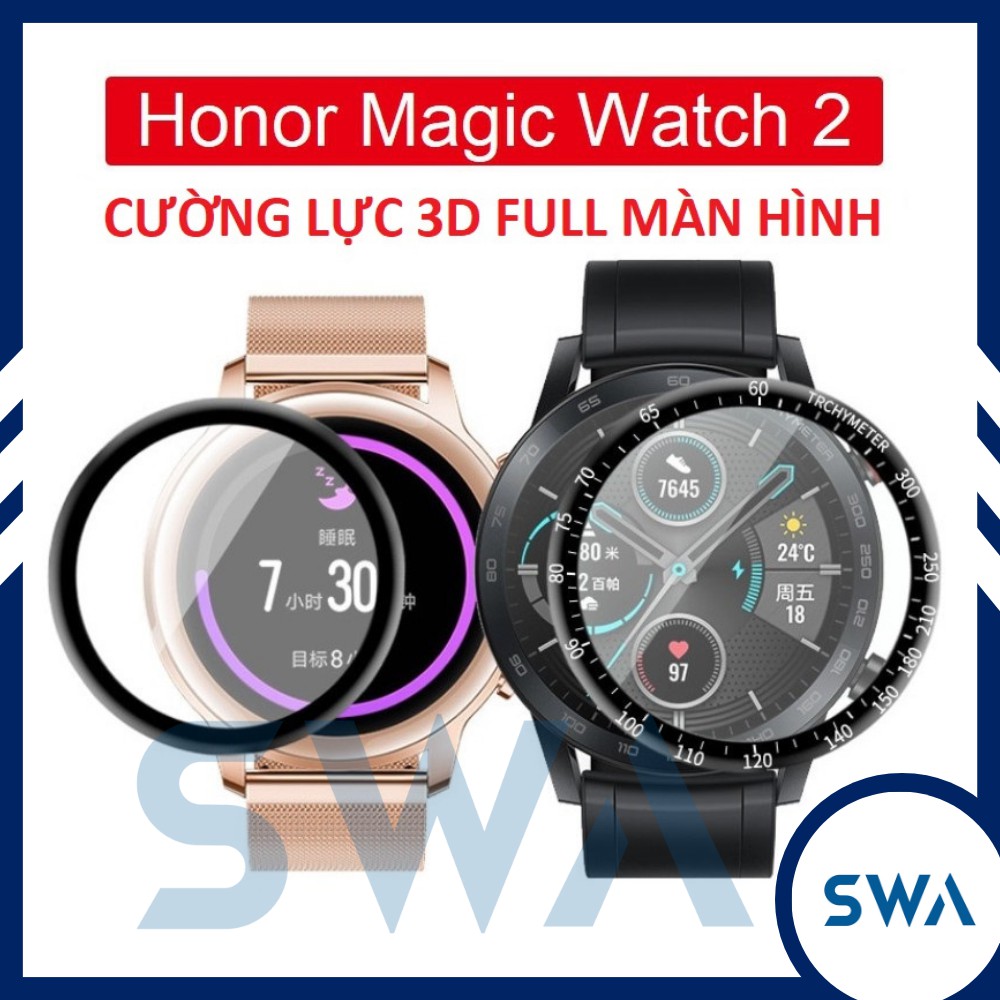 Cường lực 3D Honor Magic Watch 2 (42mm và 46mm) loại dẻo 6H full màn hình, tặng kit vệ sinh màn hình SWASTORE