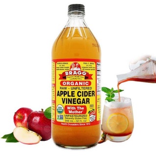 Giấm Táo Hữu Cơ Bragg 473ml và 946ml - Hàng Mỹ nhập khẩu chính hãng