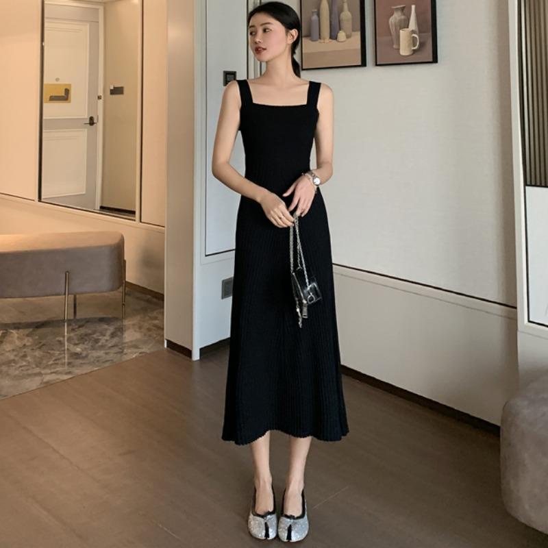 [MURIOKI] Đầm Dệt Kim Không Tay Cổ Vuông Dáng Chữ A Thời Trang Dành Cho Nữ