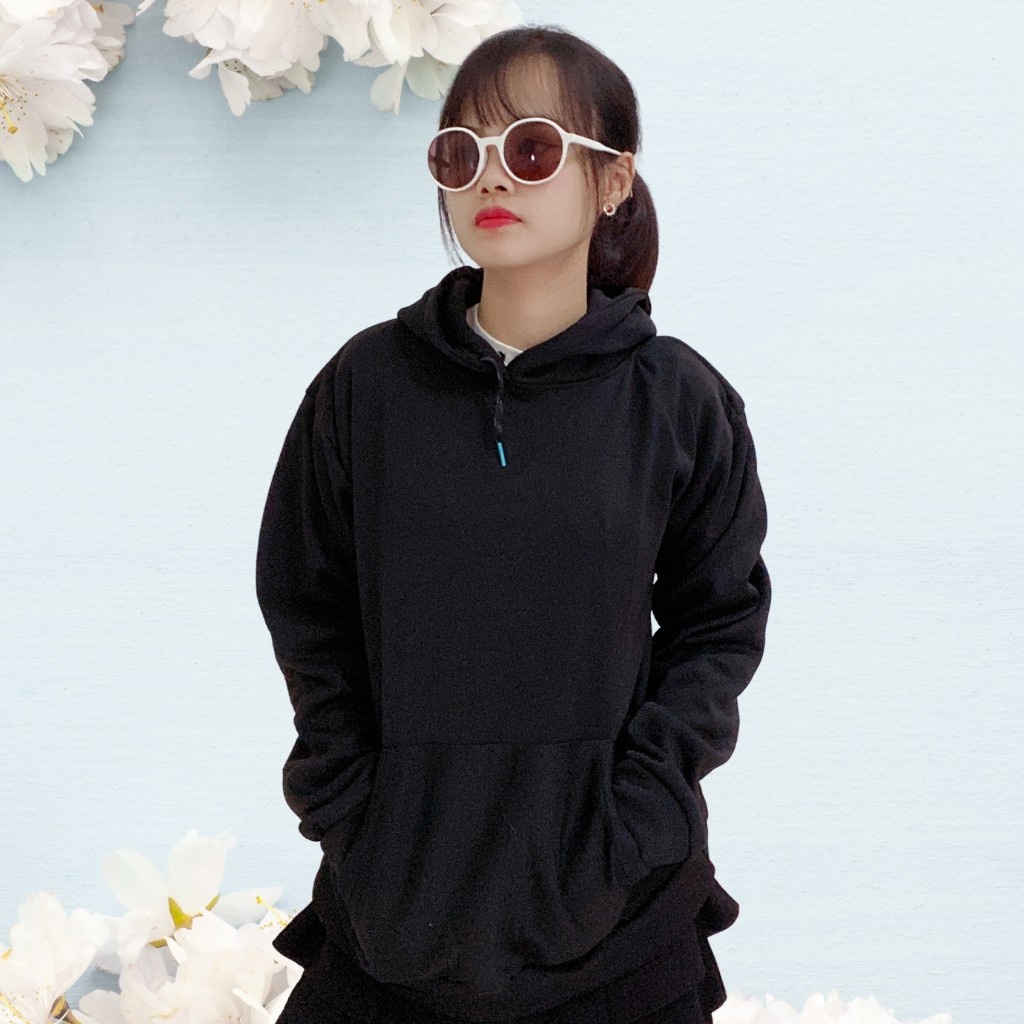 Áo hoodie dài tay có mũ nỉ trơn unisex nam nữ có 2 túi trước nhiều màu chất nỉ