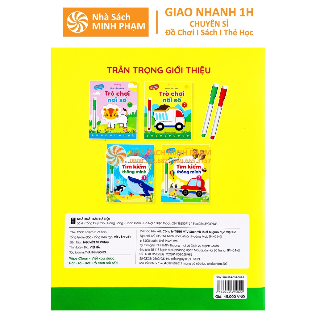 Sách - Bộ 4 quyển viết xóa được Wipe Clean trò chơi nối số tìm kiếm thông minh luyện viết không sợ sai
