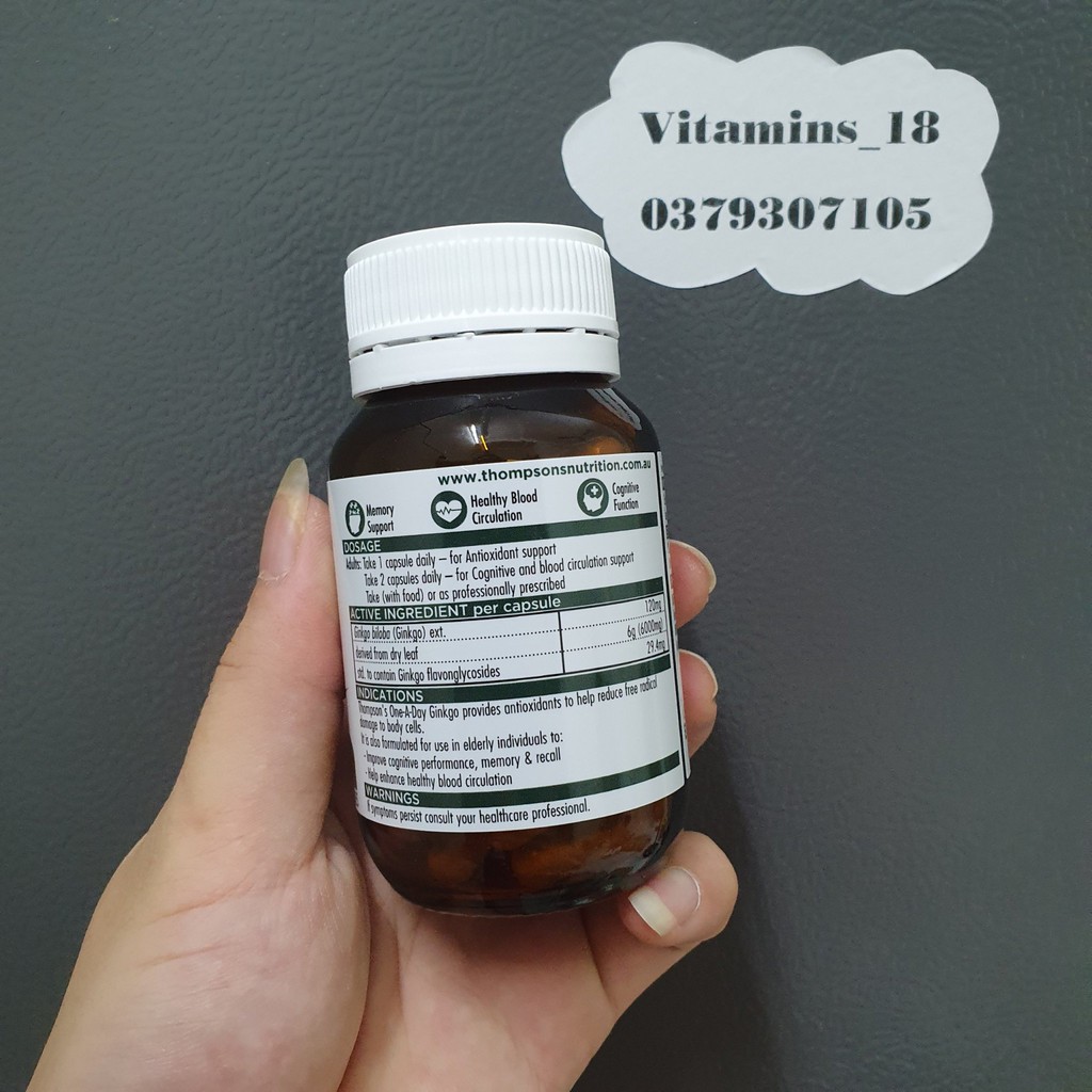 Bổ não Ginkgo Biloba 6000 Thompson's Úc - 60 viên | BigBuy360 - bigbuy360.vn