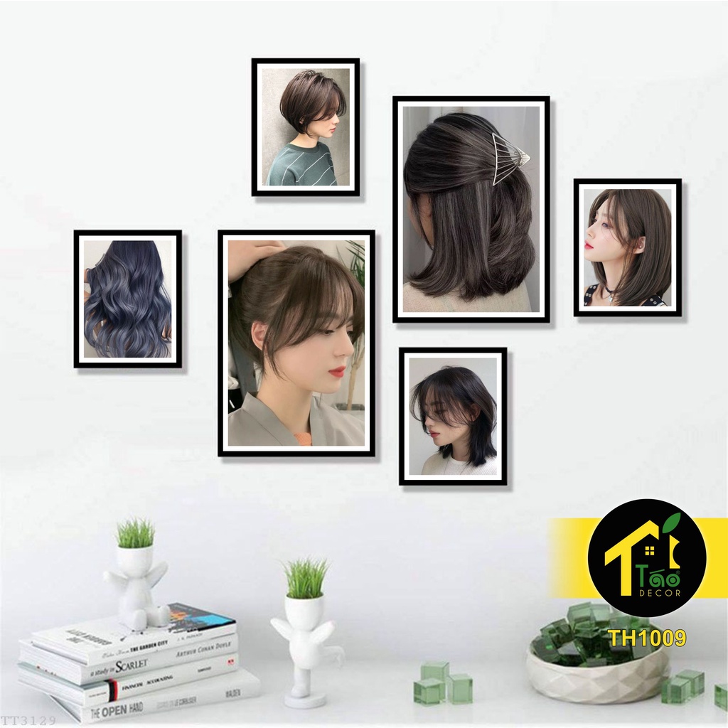 6 bức tranh trang trí spa, salon tóc, nail, dán tường siêu chắc, tranh treo tường,  Táo Decor, Canvas, sơn dầu