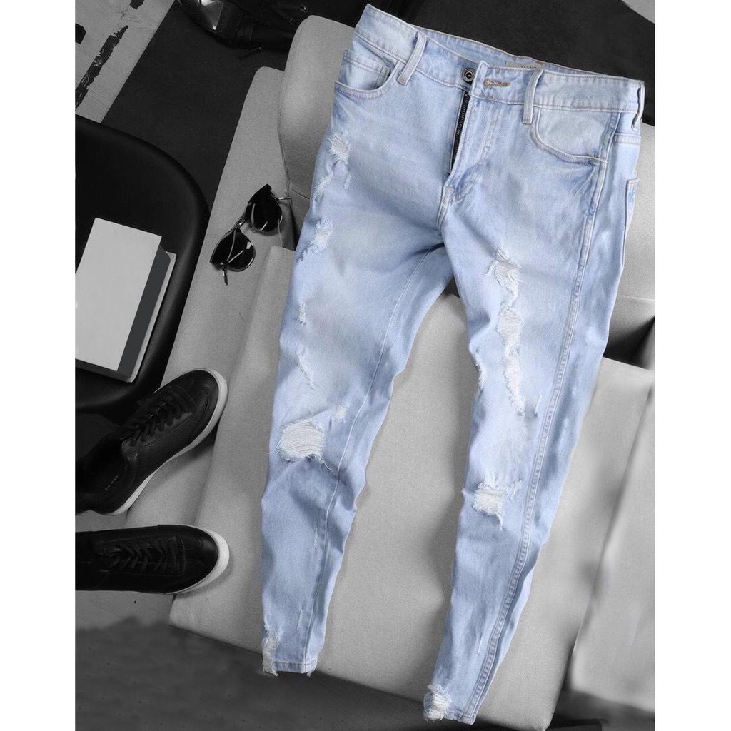 Quần Jean Nam Màu Trắng Rách Gối  Phong Cách Thời Trang Hàn Quốc Cao Cấp T&L store ms1966 | BigBuy360 - bigbuy360.vn
