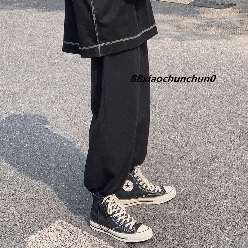 Quần jogger ống rộng CẠP CHUN UNISEX dây rút bo chun Basic  nam nữ ulzzang | BigBuy360 - bigbuy360.vn