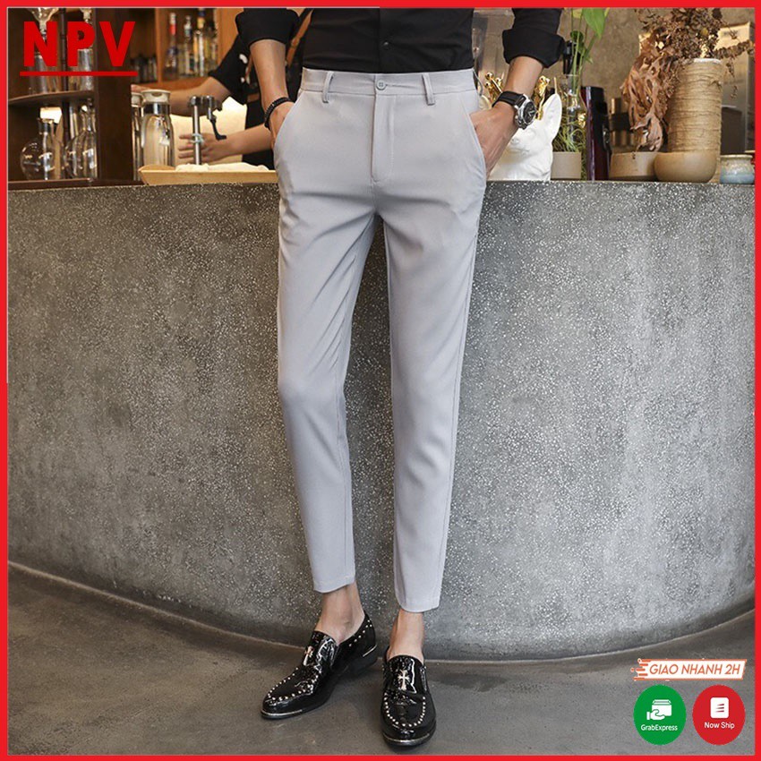 Quần âu nam đen hàn quốc NPV vải lụa co giãn,quần tây nam không nhăn, không xù, trẻ trung | BigBuy360 - bigbuy360.vn