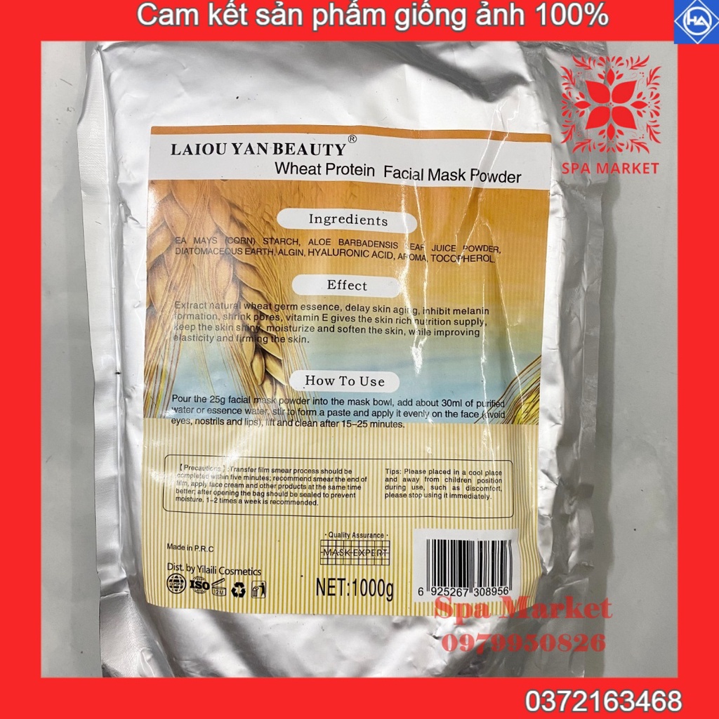 Mặt nạ dẻo lúa mạch 1000g dưỡng ẩm mờ thâm cho spa