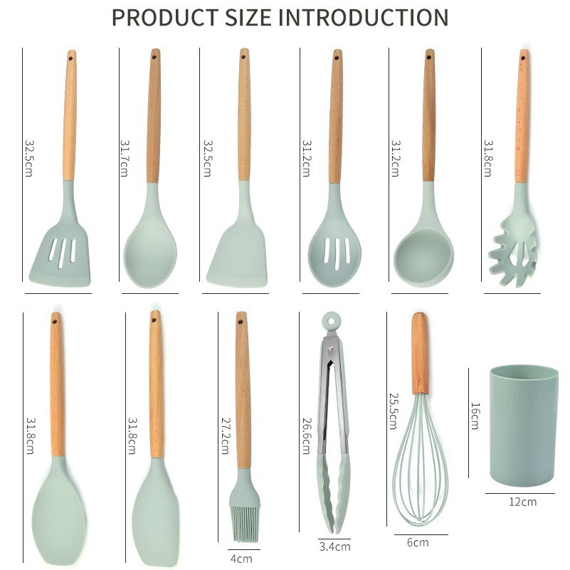 Set of 11 dụng cụ nấu ăn Silicone Kitchenware