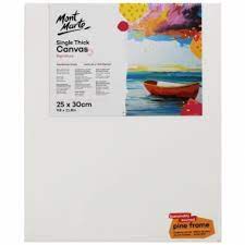 Vải Toan Vẽ Mont Marte vẽ màu acrylic, sơn dầu Úc Signature Single Thick Canvas sơn lót 3 lớp (Nhiều Size)