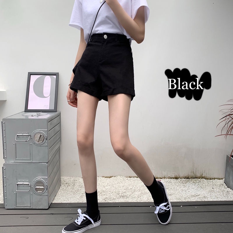 COZOK Quần Short Denim Lưng Cao Ống Rộng Kiểu Hàn Quốc Dễ Phối Đồ