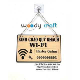 Bảng Tên Wifi, Password - Bảng Gỗ Wifi, Password - Bảng Gỗ Woody