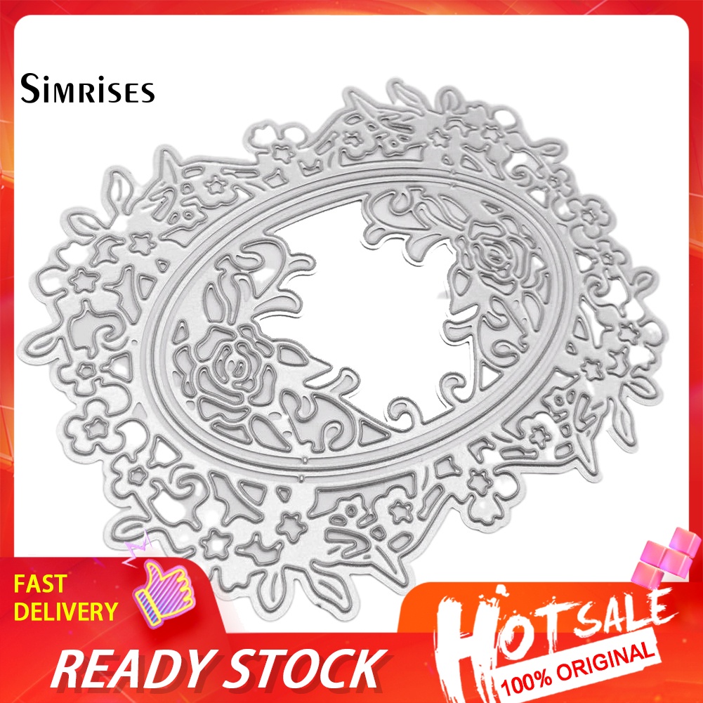 Dm Hình Bầu Dục Khung Hoa Hồng Cắt Chết DIY Sổ Lưu Niệm Thẻ Giấy Album Trang Trí Khuôn Stencil