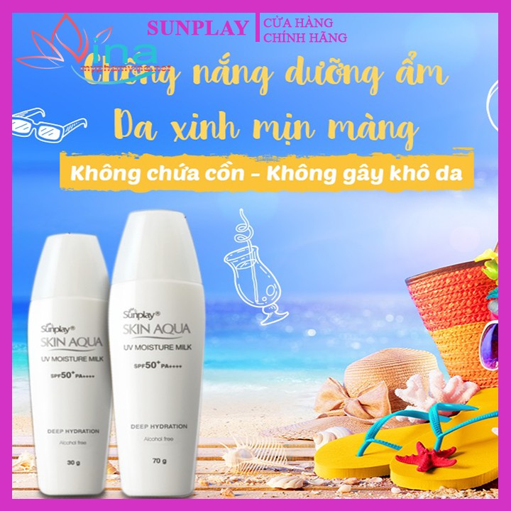 Kem chống nắng Sunplay Skin Aqua UV Moisture Milk SPF50+, PA++++ 30gr