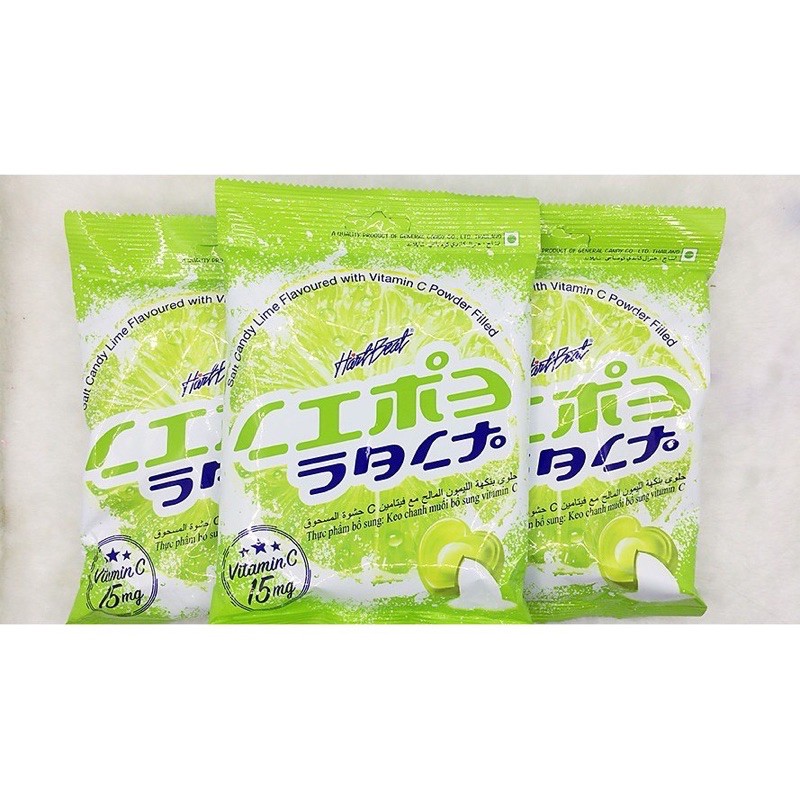 [Mã 66FMCGSALE hoàn 8% đơn 500K] Kẹo Chanh Muối Thái Lan 120g Hartbeat Bổ Sung Vitamin C