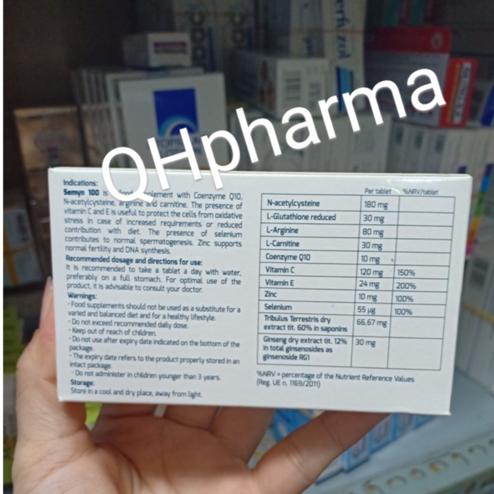 Viên uống SEMYN 100 hộp 30 viên giúp tăng cường sức khỏe sinh sản nam giới